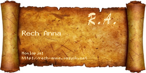 Rech Anna névjegykártya